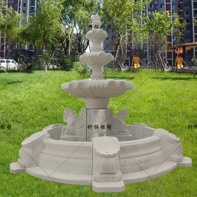 钎拓雕塑 匠心铸就石雕喷水池艺术，云南制造喷泉设备款式多样